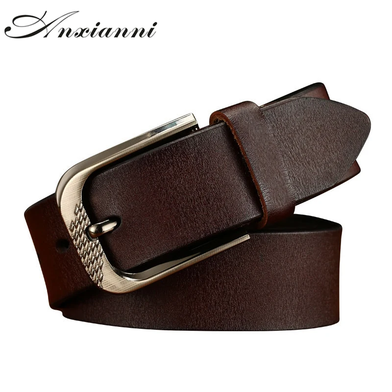 Anxianni Luxury Strap High Quality Genuine Leather Belt for Men Fashion Classic Pin Buckle Male Business Belt