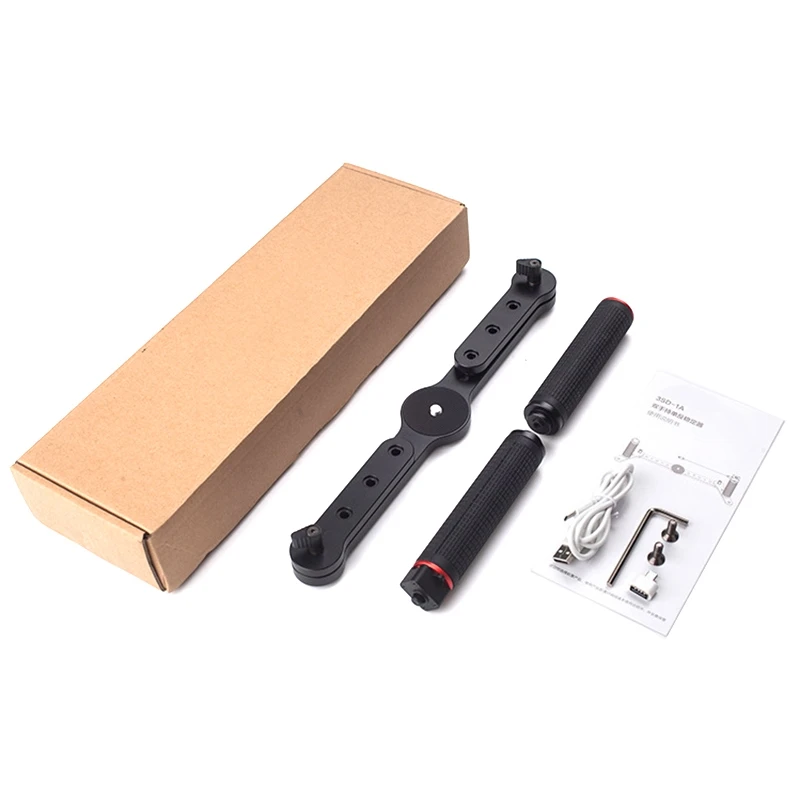 

Three Axis Stabilizer Double Handle SLR Gyroscope PTZ Two Hand Holding Bracket Compatible with 3/8 Screw Teeth