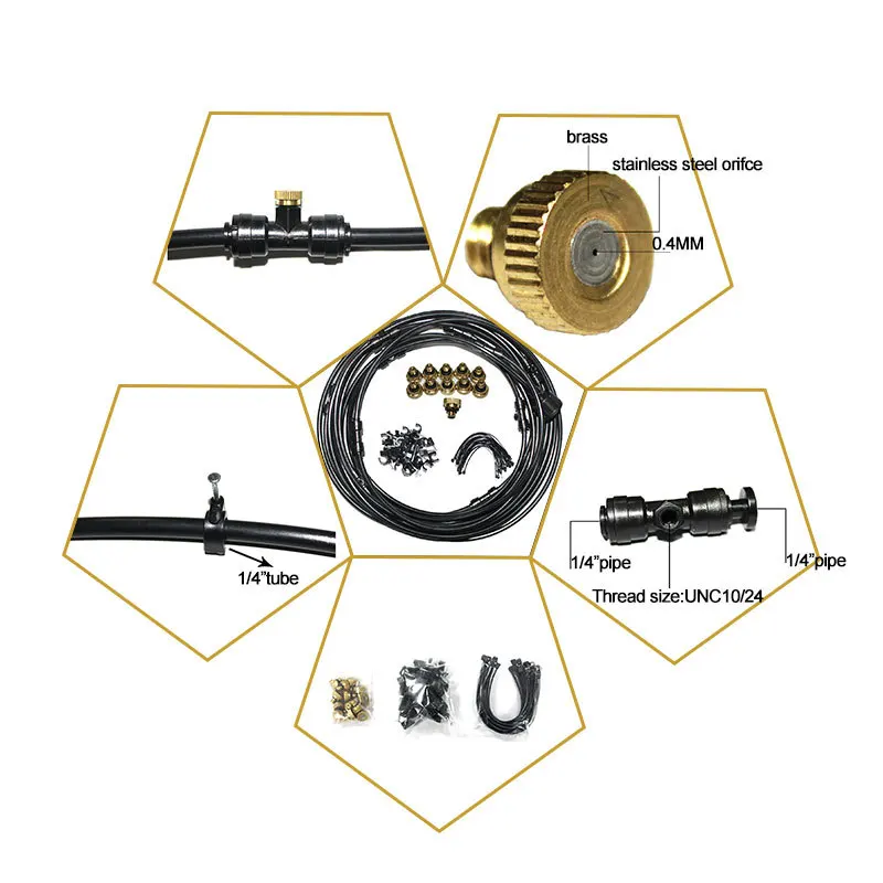 

12V Electric Diaphragm Pump Spray Dust Removal System Fog Nozzles Low Pressure Misting Humidify Cooling Watering US Plug