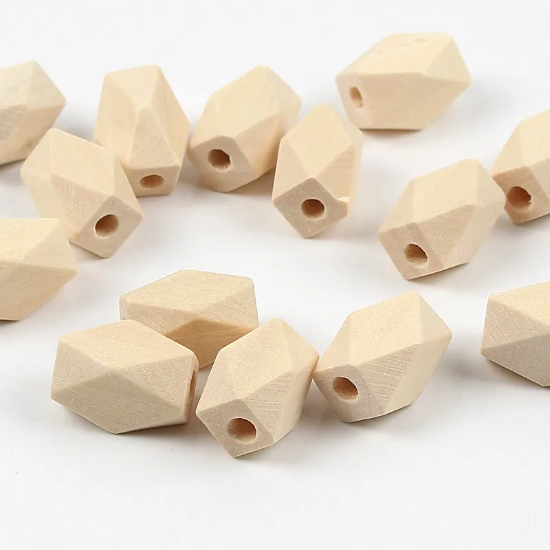 10 шт. длинные геометрические бусины из натурального дерева без свинца для