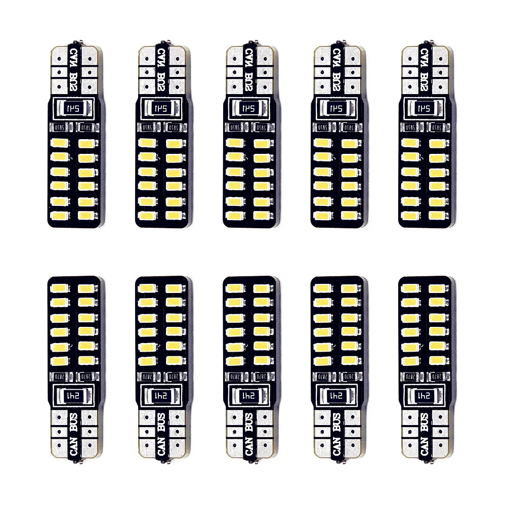 

10pcs T10 LED 194 W5W 24 LED CANBUS 3014SMD ERROR FREE Car Side Wedge Light