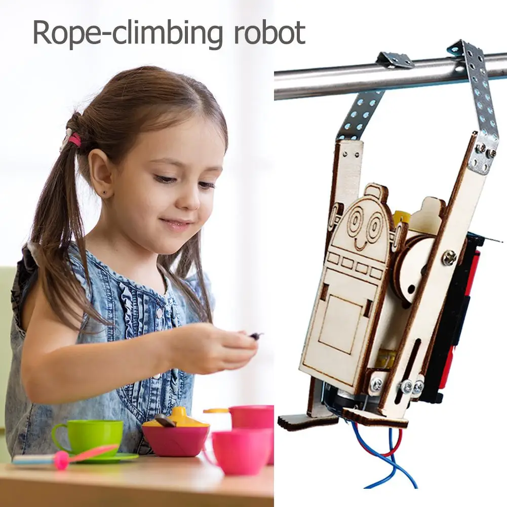 Electric Robot Rope Climbing DIY Science Discovery Toys STEM Education Physics Experiment Kit School Project Art Craft Toy | Игрушки и