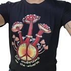 Мужская футболка с принтом хиппи съест грибы видите вселенную, черная хлопковая футболка, новая модная мужская футболка, бесплатная доставка sbz6092