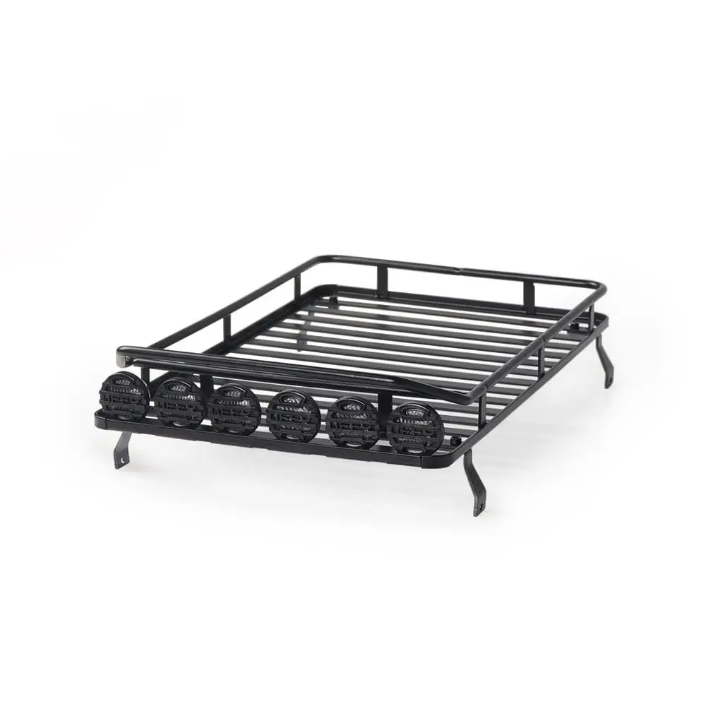 

RCtown Roof Rack Luggage Carrier with 6 LED Light for 1/10 RC Crawler for D90 for Axial Scx10 for RC Cars Toy Parts
