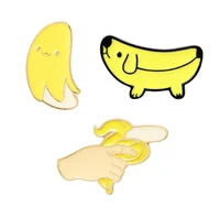 yellow lapel pins badges brooches for women cartoons banana decorative brooch badges for backpack pins metal badges for clothes