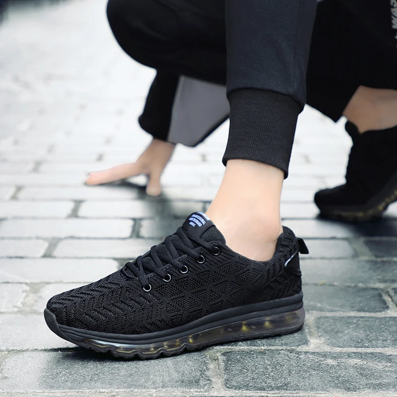 

New 2021 fashion full palm air cushion flying woven outdoor shoes men's shoes