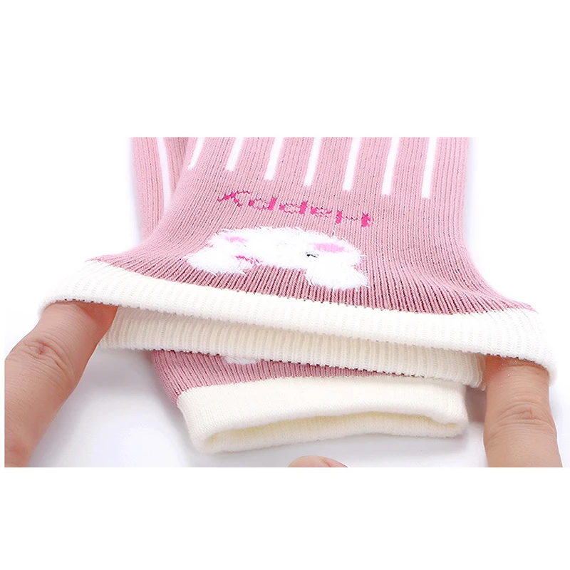 Розовый серый кролик зимние толстые Хлопковые женские реальные новогодние