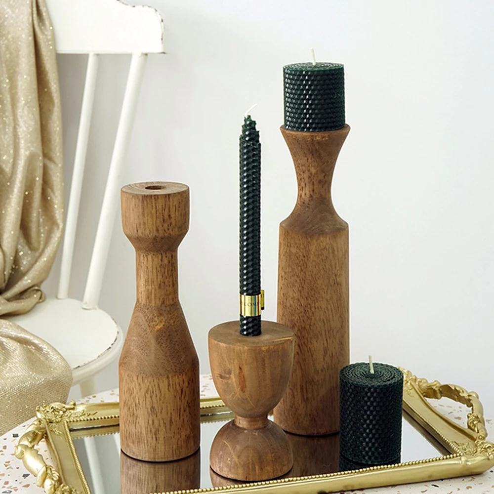 Винтажные Деревянные Подсвечники в стиле ретро классическое рукоделие