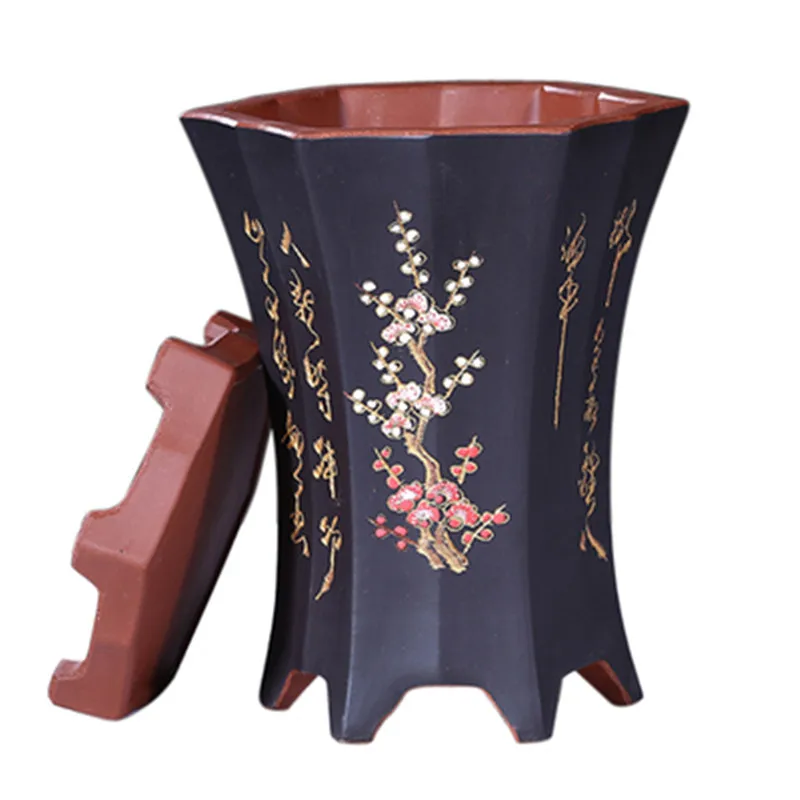 Фиолетовый песок керамический горшок для цветов бассейна с подносом Кливия сад