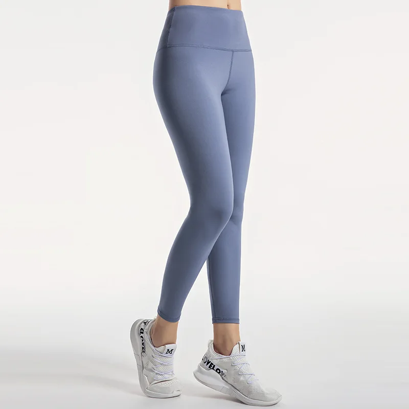 

New Nude Sports Fitness Pants High Waist Stretch Quick-drying Solid Color Women's Tight-fitting Running Yoga Clothes