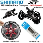 Переключатель передач SHIMANO DEORE XT M8100, цепь для горного велосипеда, 1x1, 2 скорости, CSMZ901, 11-51T, 12 s, M8100