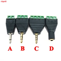 1pcs 4 pole 3 5 jack connector stereo adapter 3 5mm rca audio mono channel plug to screw terminal