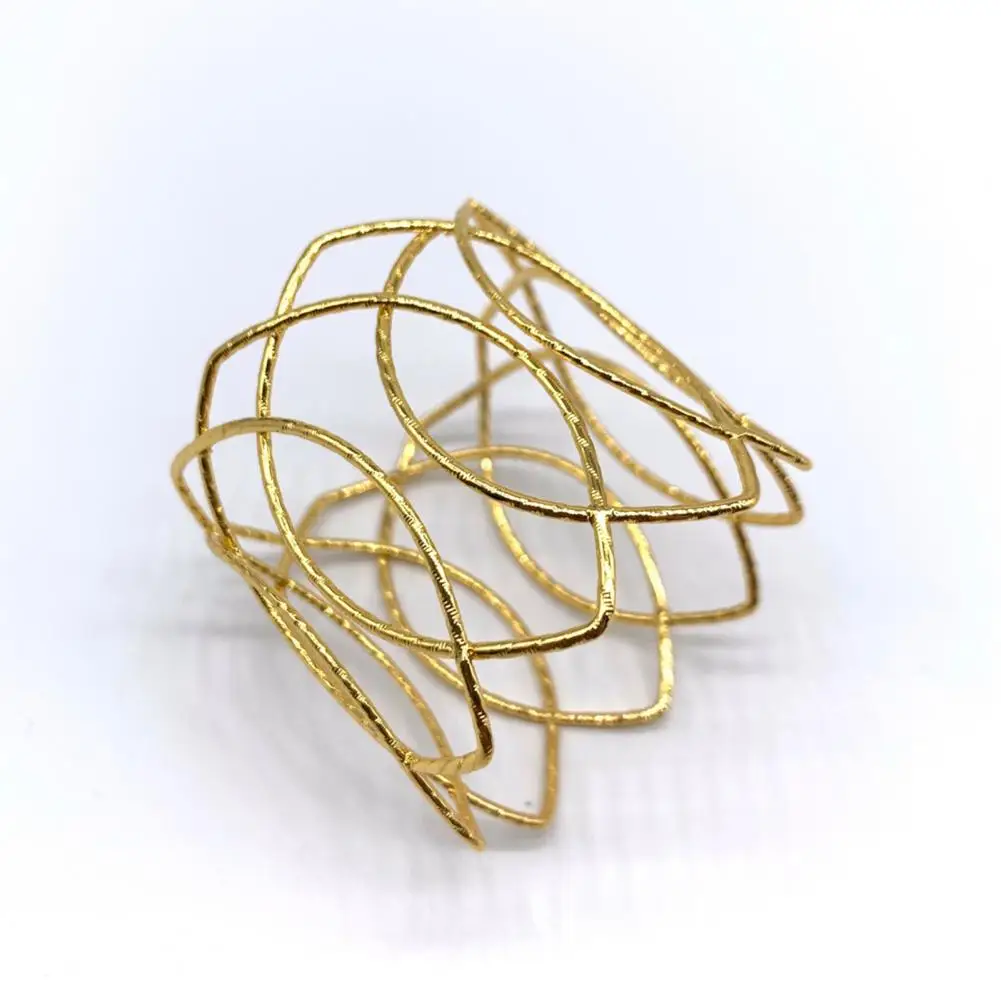 

6 Pieces Of Golden Fine Wire Ring Napkin Buckle Hotel Wedding High-level Eco-friendly Decorative Napkin Ring