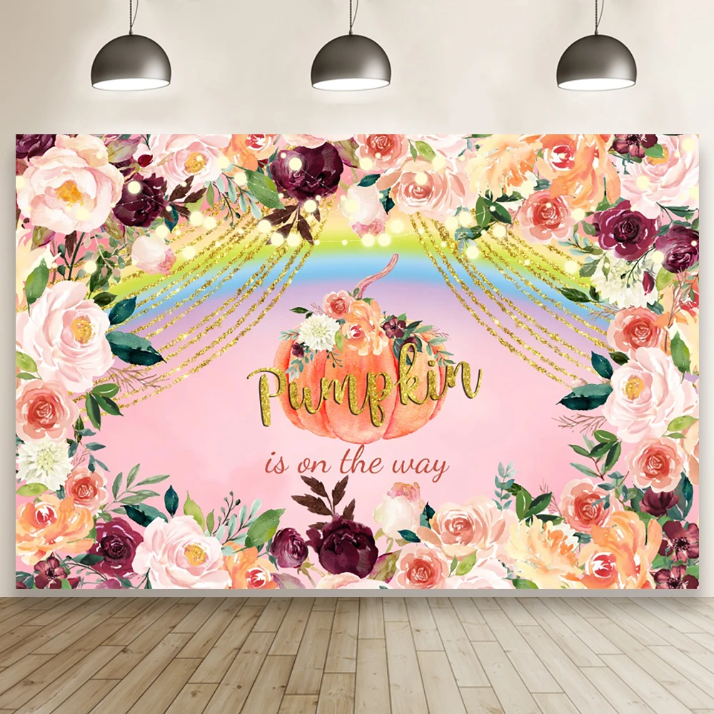 

Фон для фотосъемки новорожденных с Тыквой и тортом