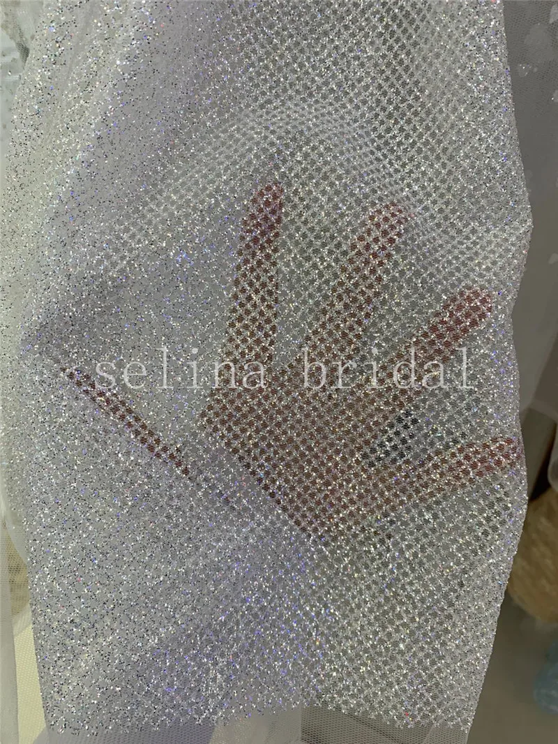 5 ярдов selina bridal NN004 # прекрасная Новинка 2020 блестящее Тюлевое Сетчатое кружево dobby