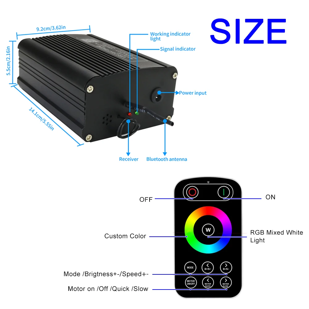 32 Вт RGB светодиодный драйвер оптоволоконного двигателя двойной светильник