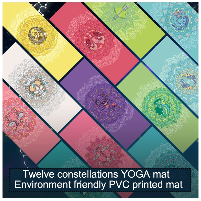 Нескользящие коврики для йоги с изображением 12 созвездий 6 мм|Коврики йоги| |