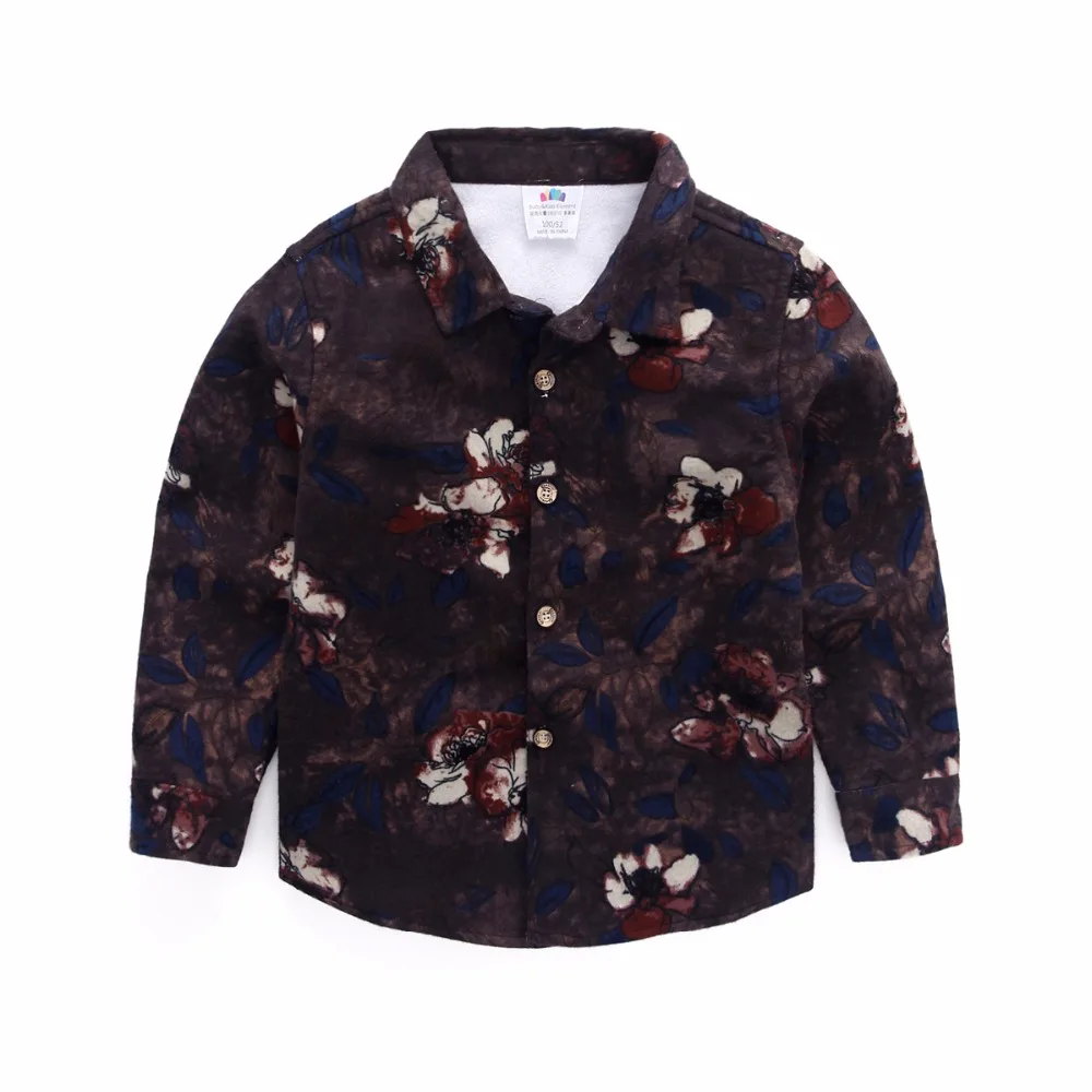 Рубашка для мальчика теплая флисовая рубашка с длинными рукавами и классический