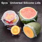 6 шт., универсальные силиконовые крышки для сохранения свежести продуктов