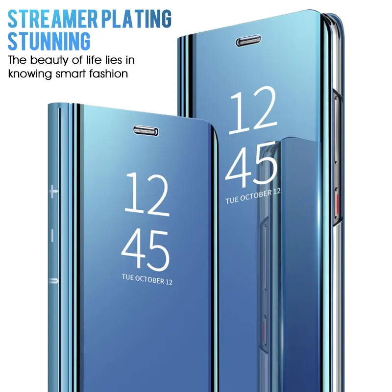 Умный прозрачный зеркальный чехол для samsung Galaxy S10 lite S9 S8 Plus S7 edge Note 9 8 A30 A50 M20 A9 A8 A7 A6 A5