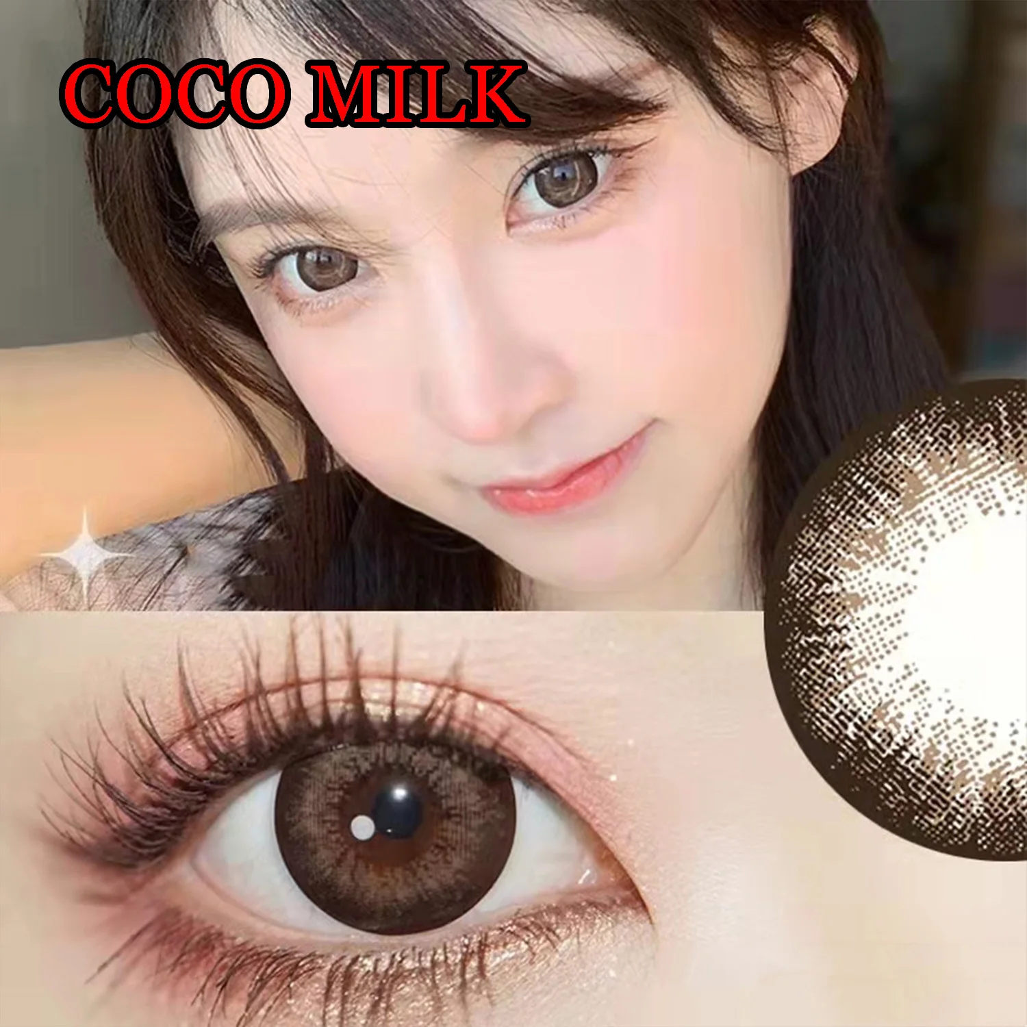 

Color Dark Eyelook Contact Lens Yearly Use Cosmetic Glasses for Women 14.5mm Coco Milk линзы цветные