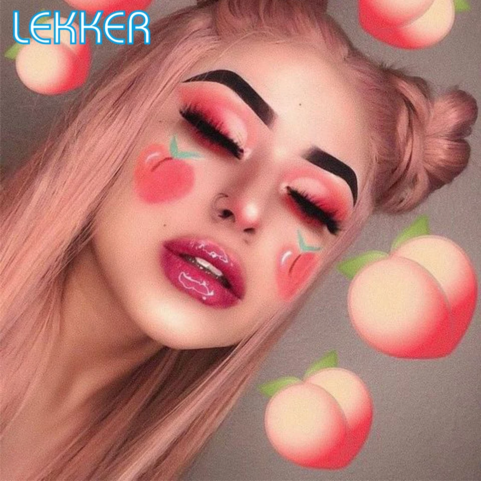 

Lekker Rose Pink Straight 4x4 HD Кружева Закрытие Top Scalp Парик из человеческих волос для женщин Предварительно выщипанные бесклеевые бразильские парики ...