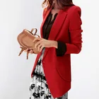 Повседневный Женский офисный блейзер из высококачественной ткани Новинка весна-осень 2021 длинные женские куртки модный маленький костюм