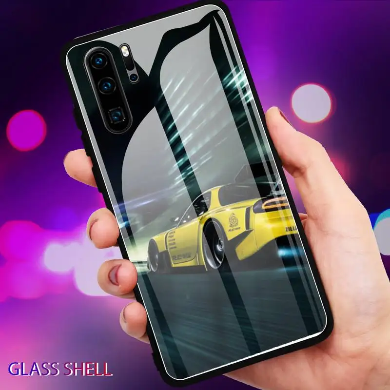 

Tokyo JDM Drift Car Phone Case For Huawei P9 10Plus 20PRO P30 Lite Back Cover Tempered Glass Cases For NOVA 3E Series
