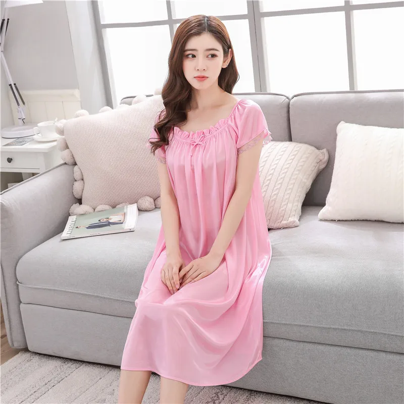 2020 Летняя женская пижама средней длины из вискозного волокна большого размера с