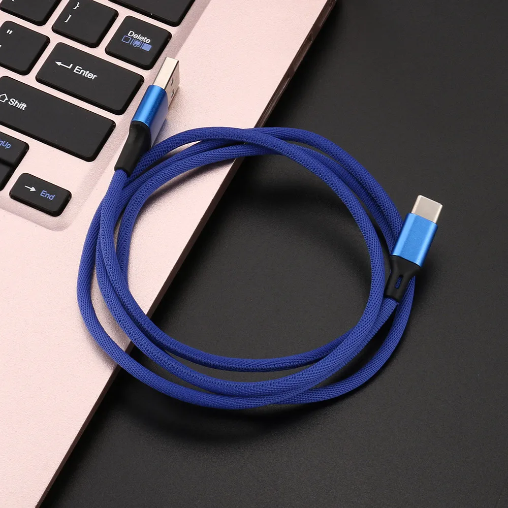 1 м USB C Type 3 автоматическое отключение быстрой зарядки нейлон для Huawei зарядный