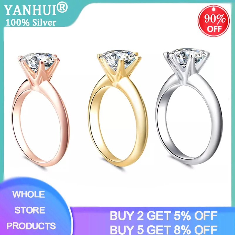 

With 18K RGP Stamp Classic 18K Gold Ring Solitaire 2 Ct Zirconia Diamond Engagement Wedding Band For Women No Fade Allergy Free