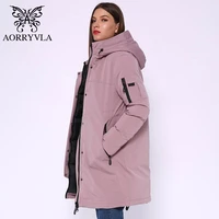 aorryvla 2020 winter long jacket women hooded parka jacket windproof collar thick warm casual winter womens fashion jackets hot