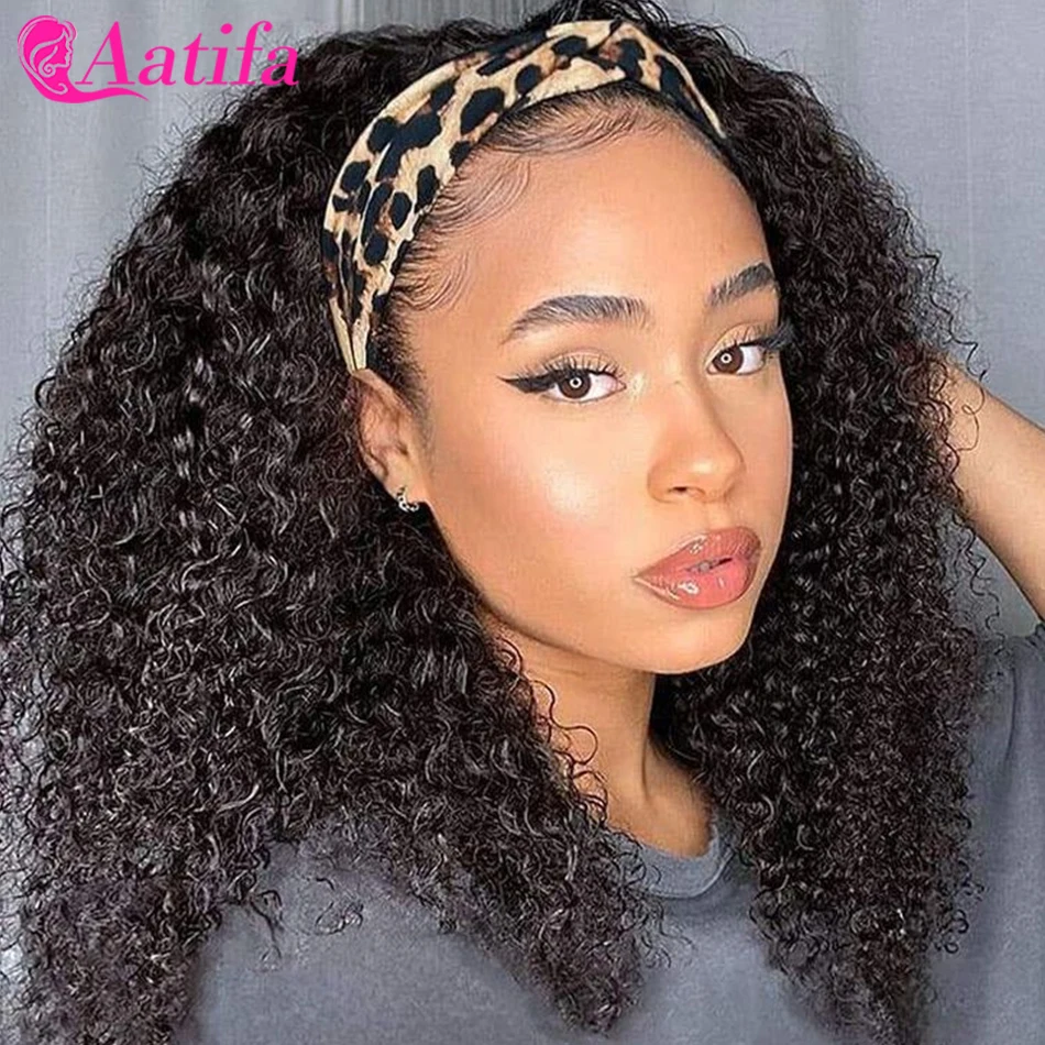 Water Wave Headband Wig Full Machine Wig 100% Human Hair Wigs Peruvian Remy Hair Water Wave Hair Headband Wig For Black Women