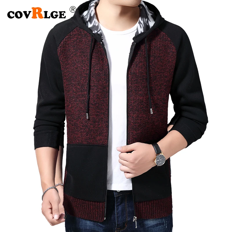 Мужской свитер пальто зима 2019 толстый теплый кардиган с капюшоном джемперы
