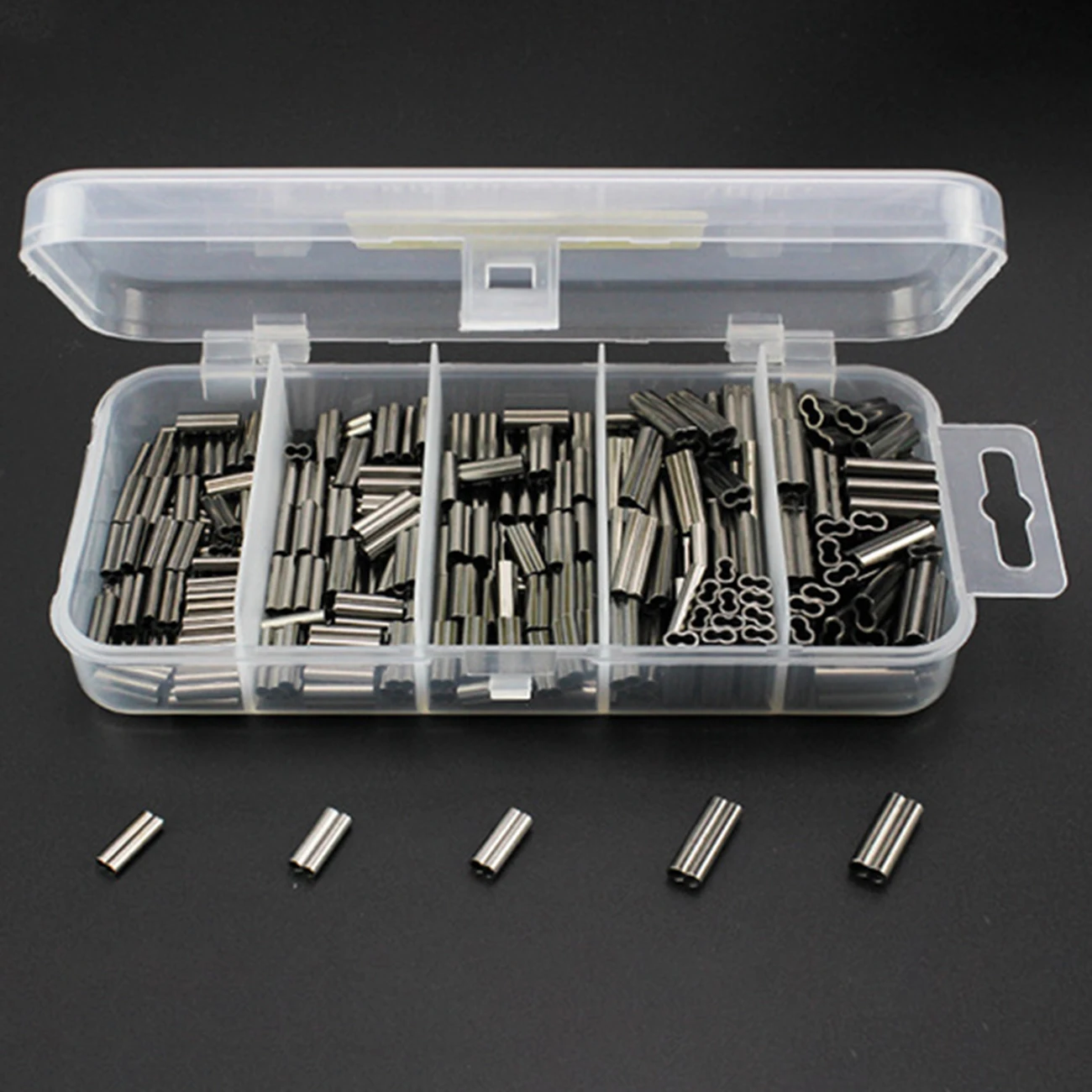 

300Pcs/500Pcs Single Double Barrel Crimping Sleeve Fishing Line Wire Leader Copper Tube Connector Fishing Accessories Line Tube