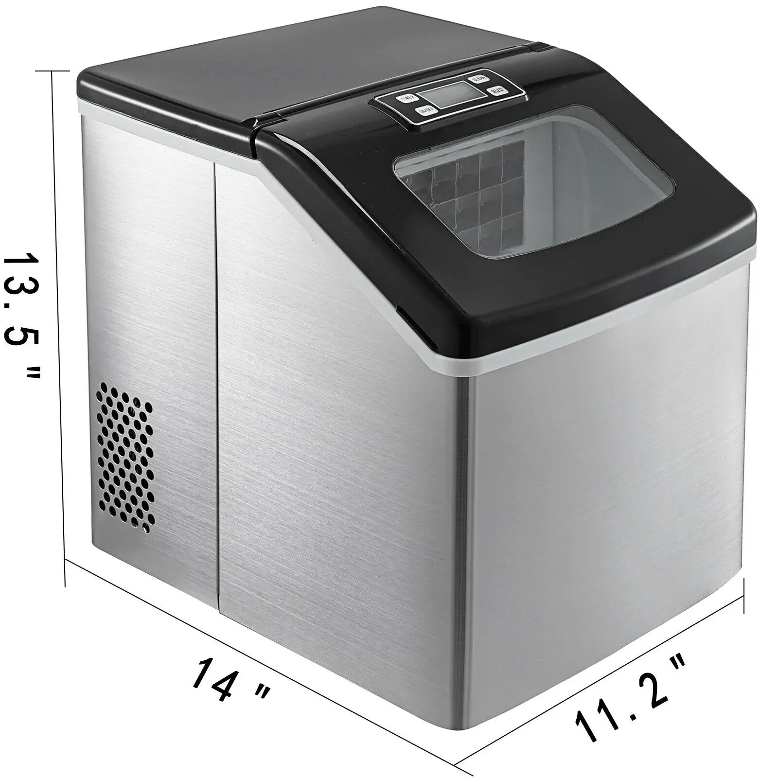 Льдогенератор из нержавеющей стали 18 кг 220 В 40 фунтов|Детали для льдогенератора| |