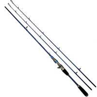 thunder 1 8m casting fishing rod carbon lure rod mmh power fast action double tips rod blue color lure weight 3 21g 2 sections