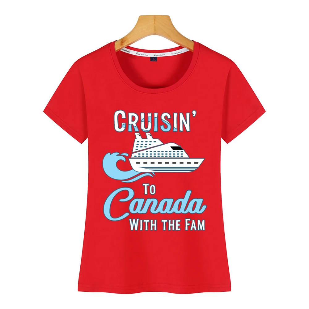 Топы Футболка Для женщин Канада круиза семьи одинаковая cruisin со смешным Harajuku с