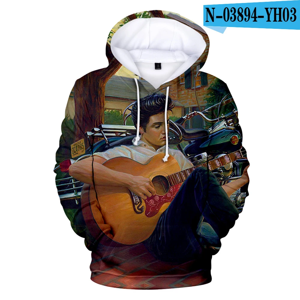 3D Elvis Presley new men and women 3D hoodie fashion orange casual Elvis Presley Harajuku 3DHooded autumn and winter pullover - Color: 3D