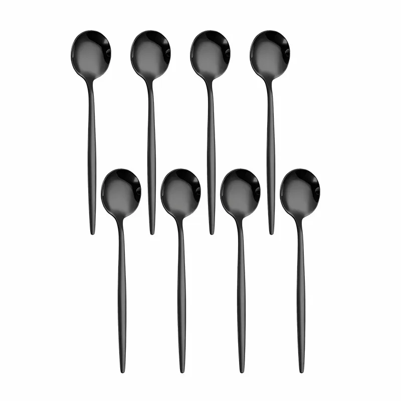 

8pcs Tea Spoon Cutlery Set Stainless Steel Dinnerware Set Western Kitchen Silverware Tea Spoon Tableware Flatware Set Wholesale