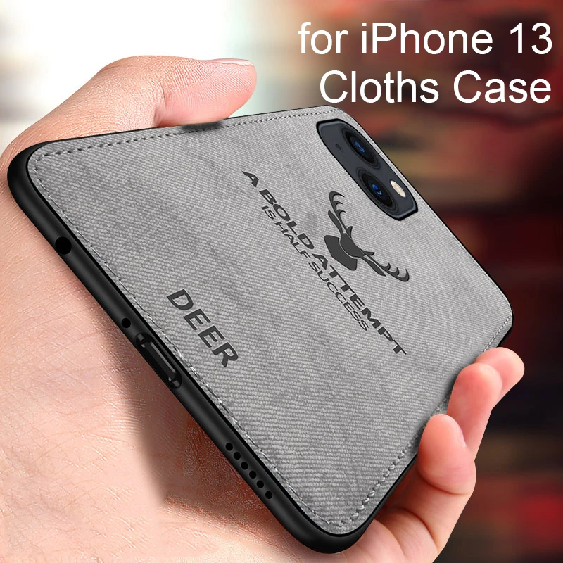 Шокопрочный чехол для iPhone 12 Pro Max Mini 13 11 PRO MAX MINI из силикона с тканью оленя для XS X XR.