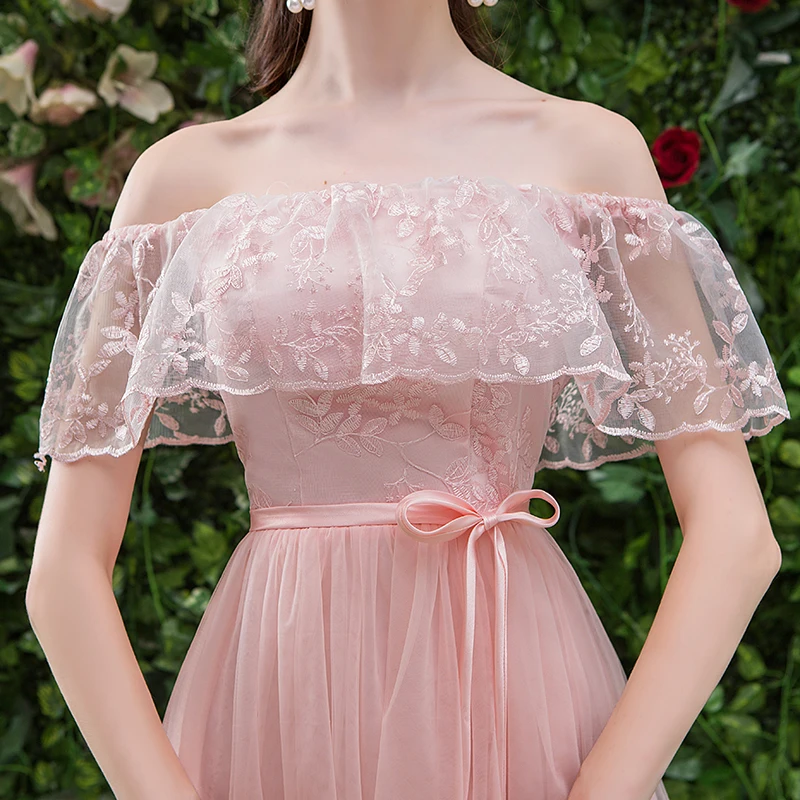 Женское элегантное платье для свадебной вечеринки розовое подружки невесты