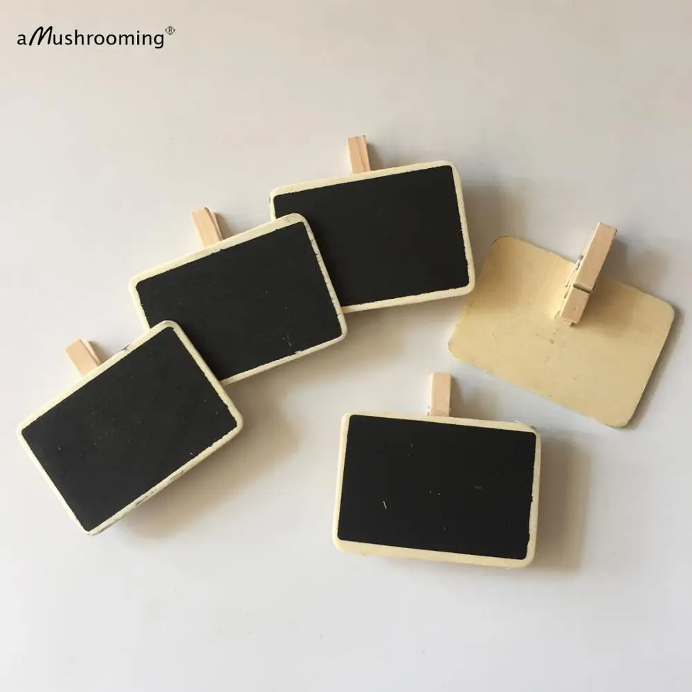 100 MINI WOODEN RECTANGLE BLACK CHALKBOARD CHALK WHITE RUSTIC WEDDING PARTY BABY SHOWER BIRTHDAY FOOD LABEL | Дом и сад