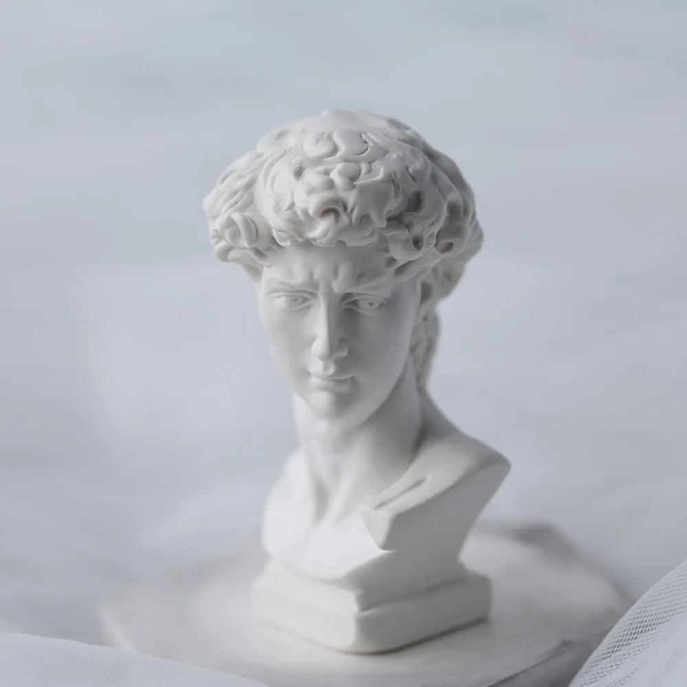

1pcs David Plaster Portrait Shape Candle Mold DIY Material Making Fragrance Wax Soap 3d Geometric Silicone Mold Home Decoration