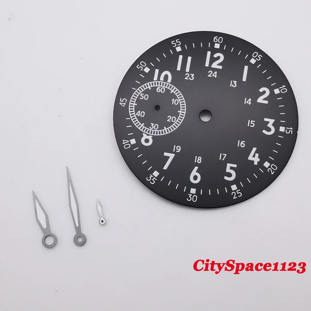 Corgeut 43mm Sapphire Black PVD watch case sterile dial hands fit ETA 6497 st36 hand winding movement | Наручные часы