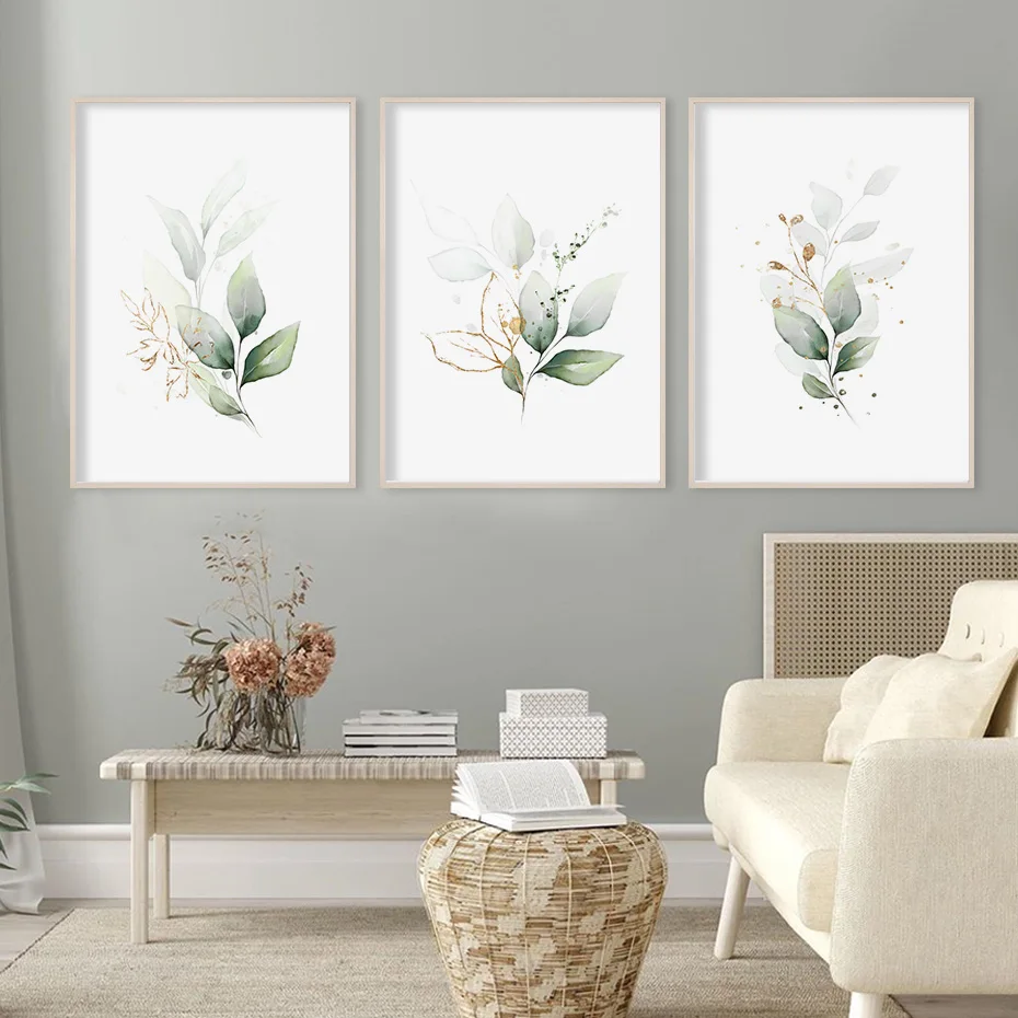 В богемном стиле зеленого цвета с изображением Золотой листвы цветочный