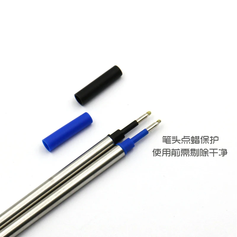 1pc Wholesale imported ink pen refills 0.5mm water refill black orbs blue metal refill images - 6