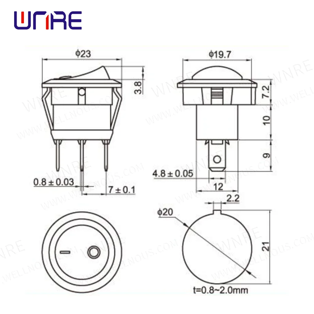 Круглый кулисный переключатель кошачий глаз