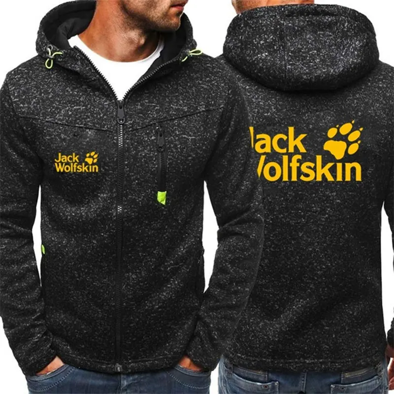 

2021 Brand New Fashion Sportswear Mens Jack Wolfskin Printed Hoodie Zipper Sweatshirt Hooded Jacket Outwear Tops Coat (S-4Xl)