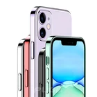 Роскошный прозрачный чехол с квадратной рамкой для iPhone 12 11 Pro Max Mini X XR XS SE 2020 6s 7 8 Plus, мягкий силиконовый прозрачный чехол